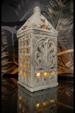 6.5" x 15.25" LARGE CEMENT LANTERN [479341]